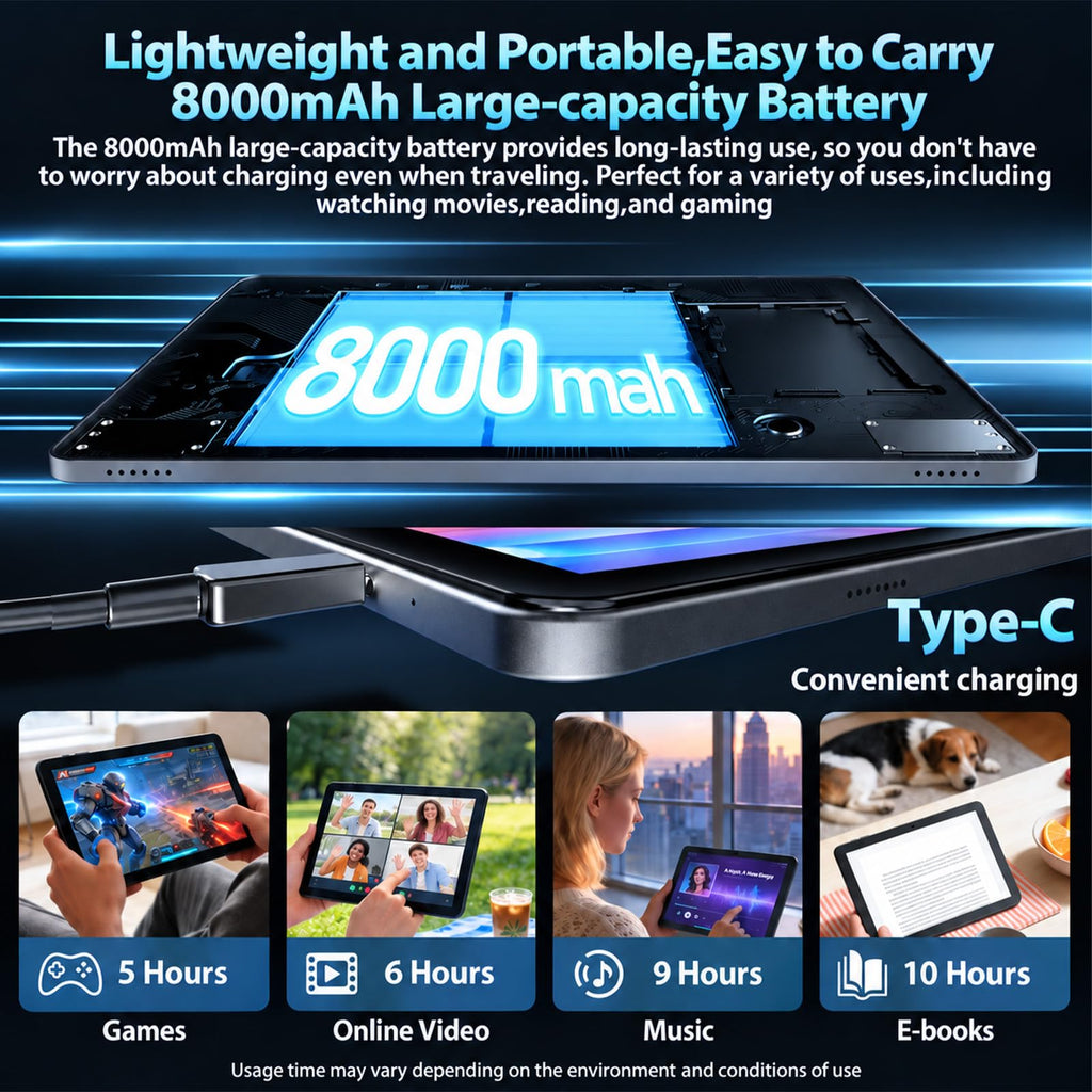 Android 16 Tablet 10 inch - Electronics Tablet with 32GB+256GB+2TB Expand