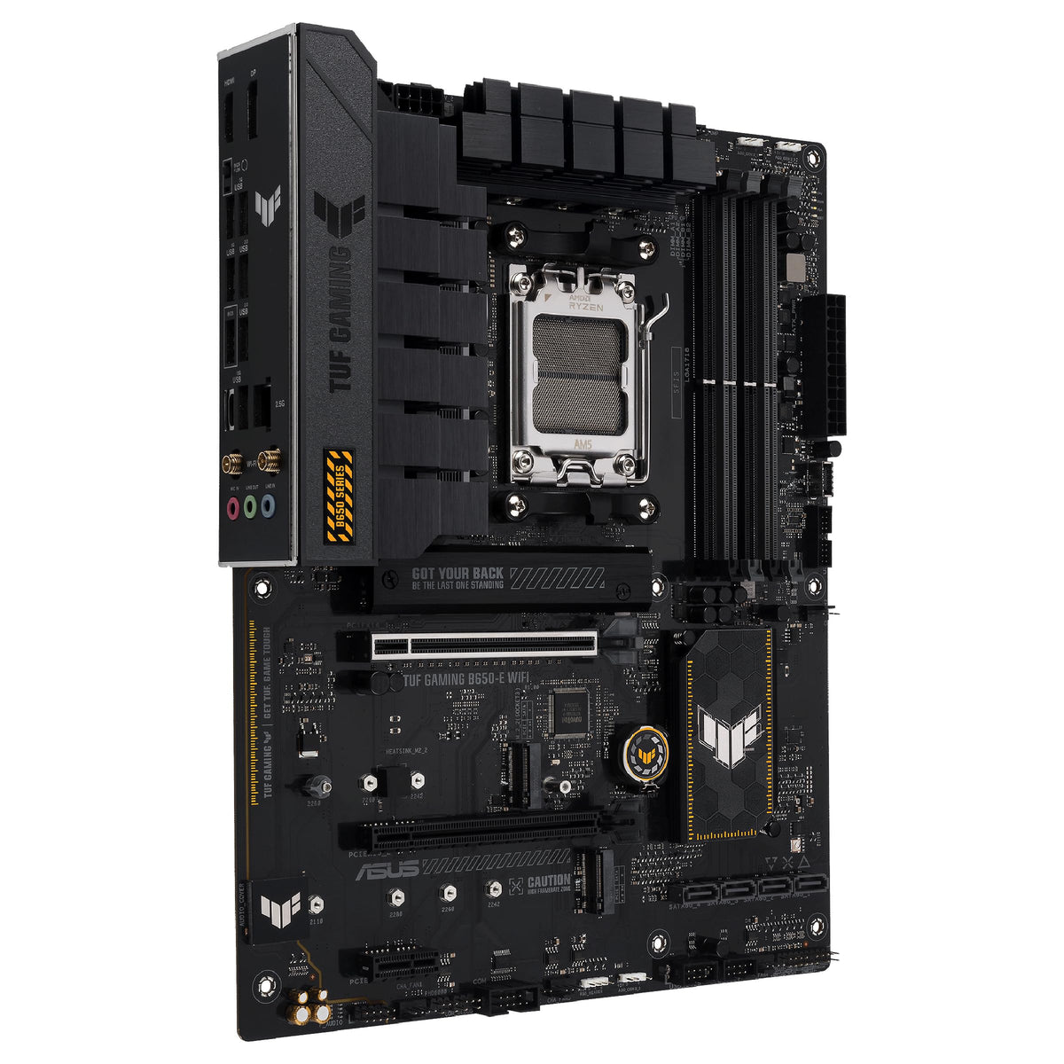 ASUS TUF Gaming B650-E WIFI AMD B650 AM5 DDR5 8000 DP HDMI 3x M2 USB3.2 WiFi 6E + BT AURA RGB 2.5Gbit LAN ATX Motherboard with ASUS TUF Protection, Q-Design, Armoury Crate