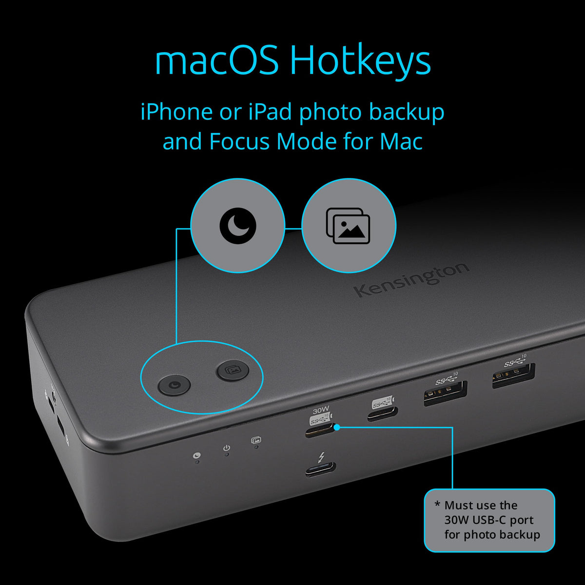 Kensington EQ Pro Thunderbolt™ 5 Dock Designed for MacBook, Optimized for M-Series Pro/Max Models, 140W PD, 80Gbps Data Transfer, Built-in and Lockable PCle M.2 SSD Slot for Quick Storage K33612NA