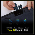 Addlink P21 1TB Portable External SSD, Up to 2,000MB/s Read, USB 3.2 Gen 2x2, Lightweight Storage for Photography, Video, Gaming and Fast backups, for PC Laptop Mac Windows Linux Android PS4 PS5