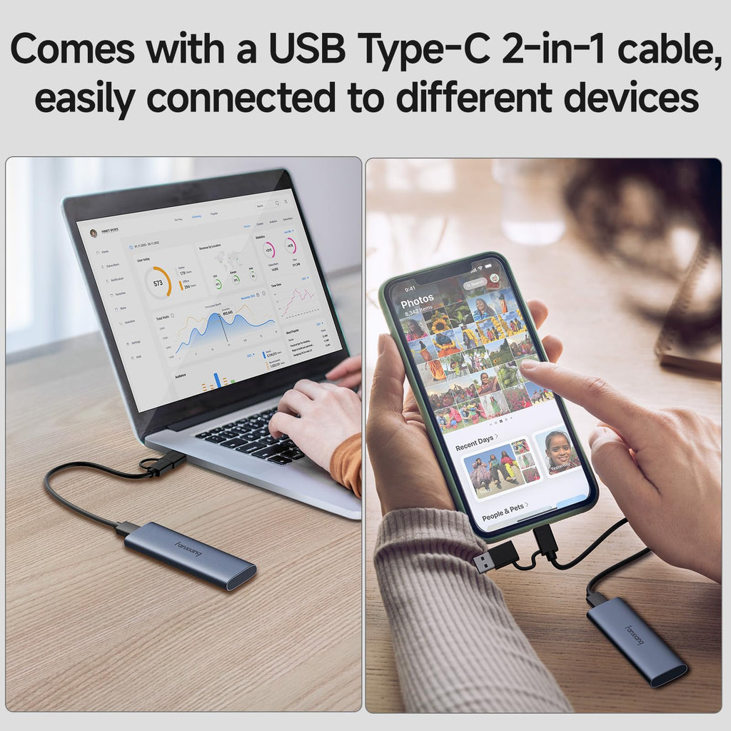 1TB External SSD - Portable SSD External Solid State Drive, 1000MB/s