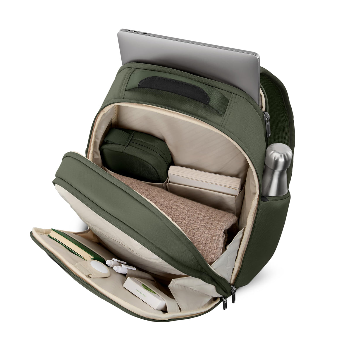 Samsonite Paralux Everyday Backpack - Laptop & Tablet Backpack with 5 Compartments, Removable TecKit™ Pouch, Microsuede Trim, Water Bottle Pockets - Work, Commute & Travel Bag - Olive