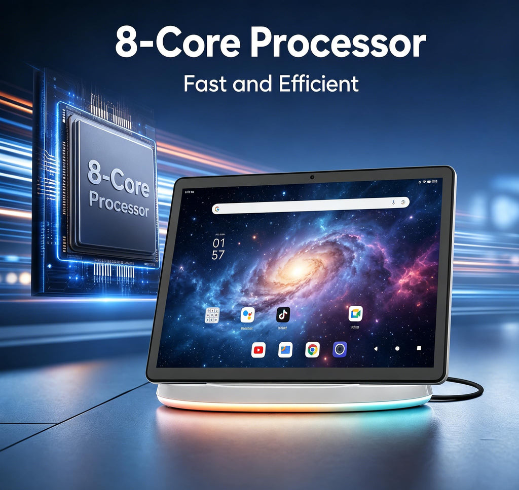 Android 15 Tablet with Dock, 10.1 inch,14GB+64GB+1TB Expand