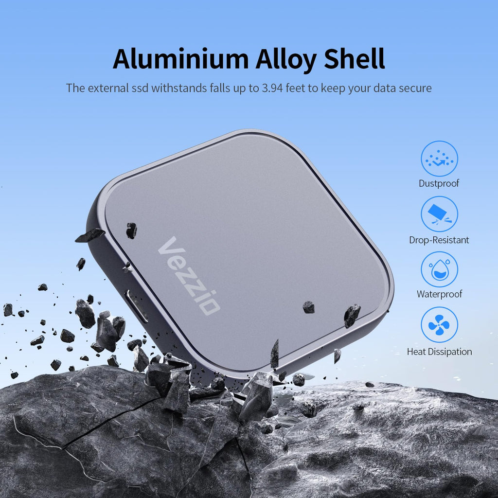 Vezzio Magnetic Portable SSD, USB3.2 Gen2 510MB/s, Aluminium Alloy