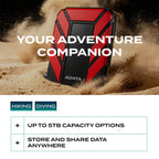 ADATA HD710 Pro External Hard Drive, Red, 1TB