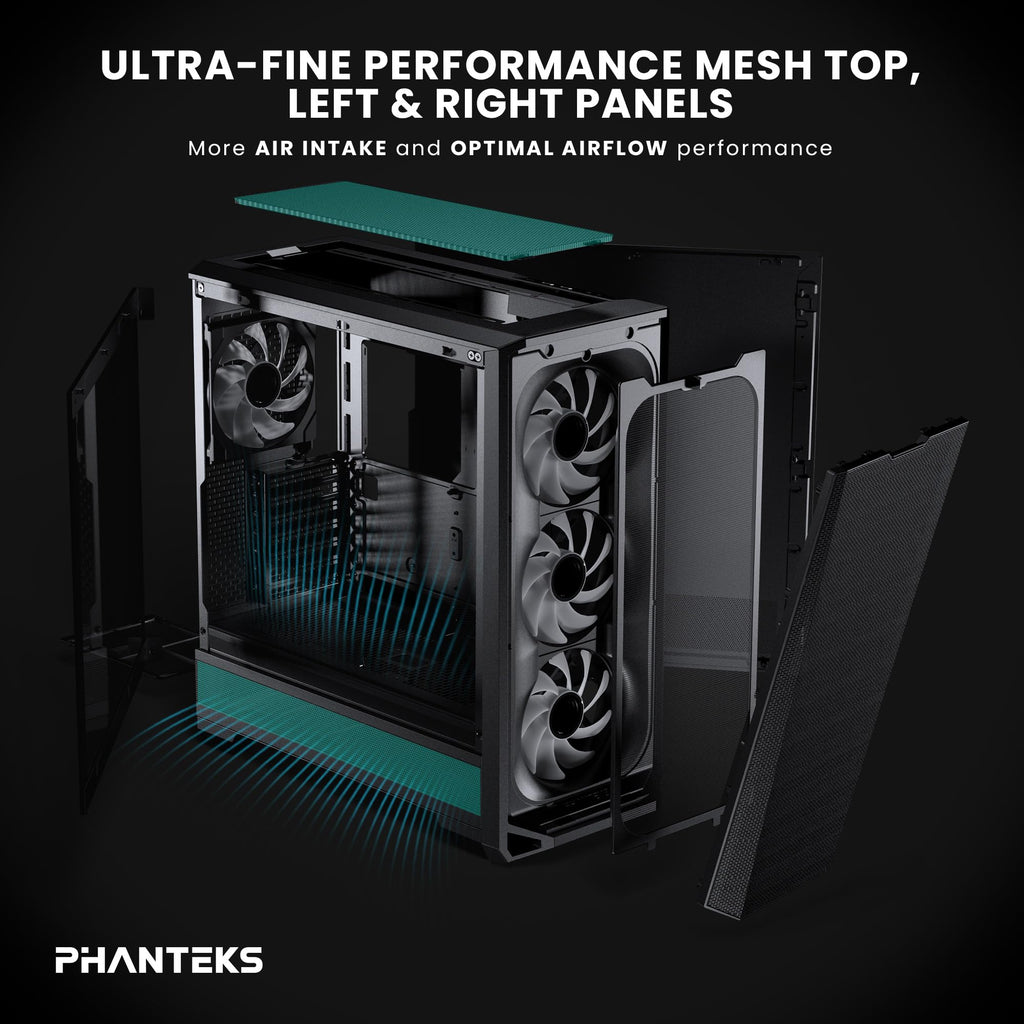 PHANTEKS Eclipse G400A Tempered Glass ATX MID-Tower Computer CASE - Black