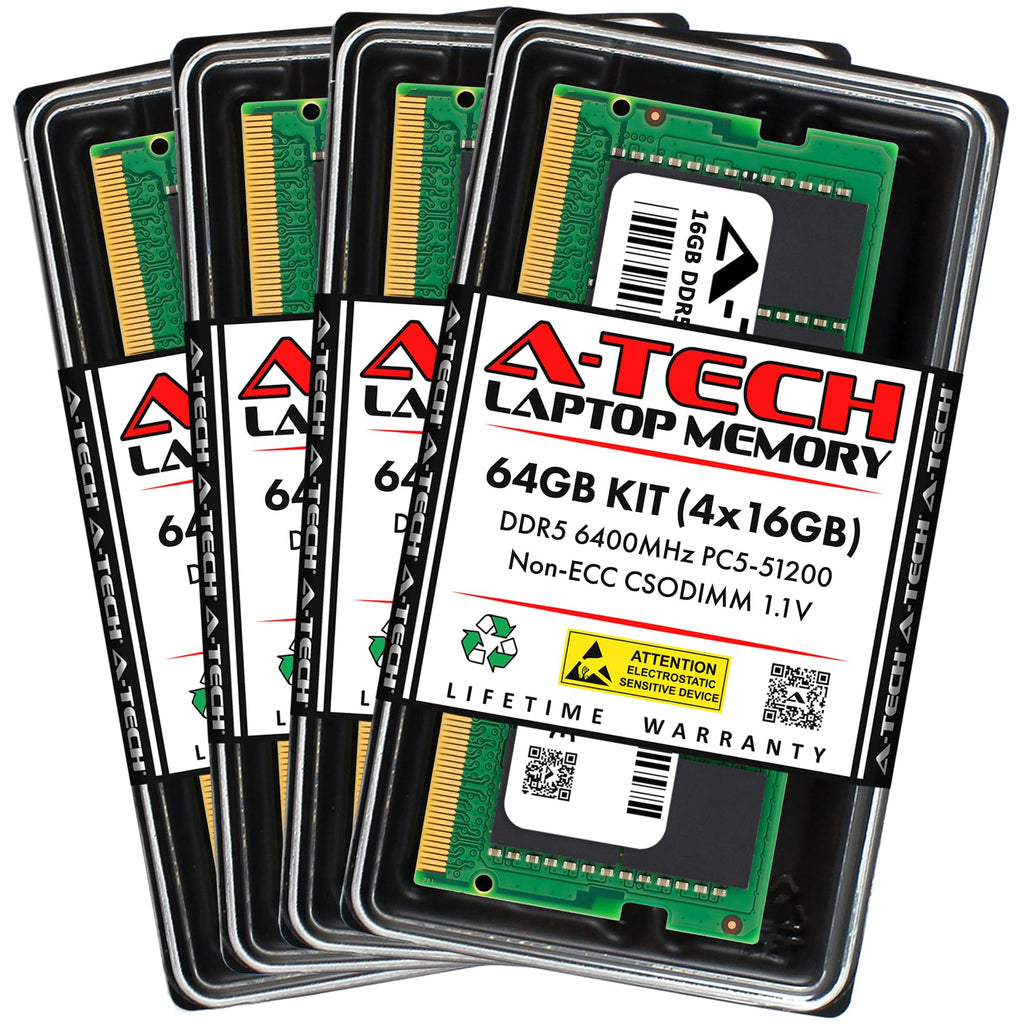A-Tech 8GB DDR5 6400MHz PC5-51200 (PC5-6400B) CL52 CSODIMM Non-ECC RAM Memory Upgrade Module for Laptop, Notebook Computers