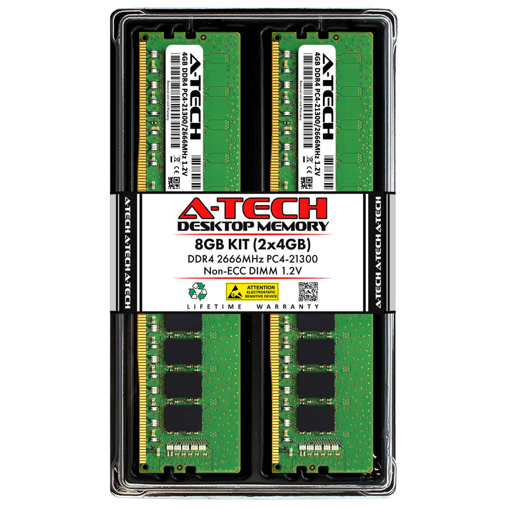 A-Tech 32GB Kit (4x8GB) RAM for Dell OptiPlex XE3, 7070, 7060, 5070, 5060 (Tower/SFF) | DDR4 2666 MHz DIMM PC4-21300 UDIMM Memory Upgrade