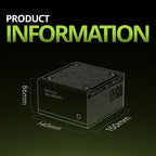 Geometric Future Alpha 1000W Fully Modular ATX 3.1 Power Supply, 80 Plus Platinum, Native 12V-2x6, 100% Japanese Electrolytic Capacitors, Green