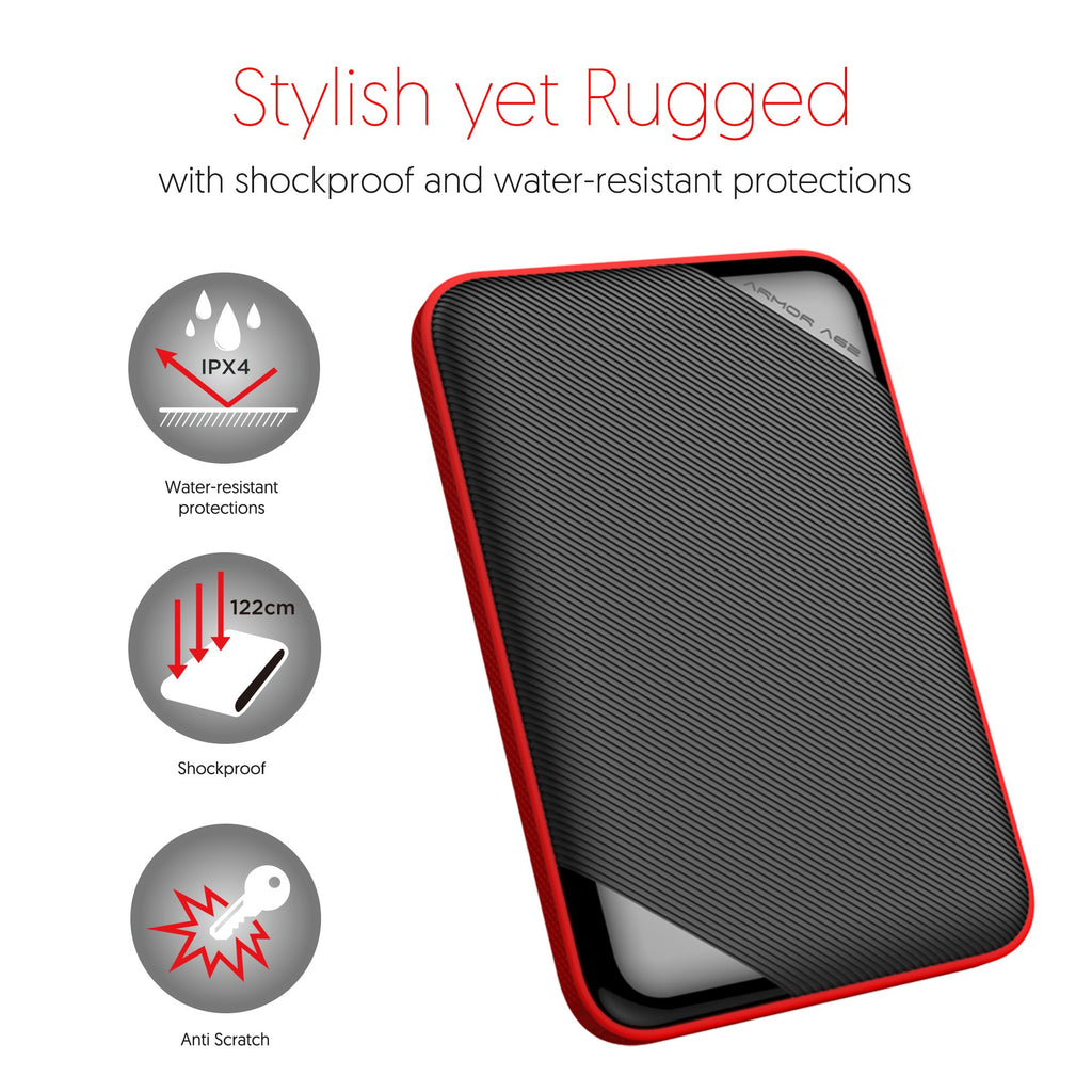 Silicon Power 4TB Rugged Armor A62L Shockproof/ IPX4 Water-Resistant/Dustproof/Anti-Scratch USB 3.0 2.5" External Hard Drive