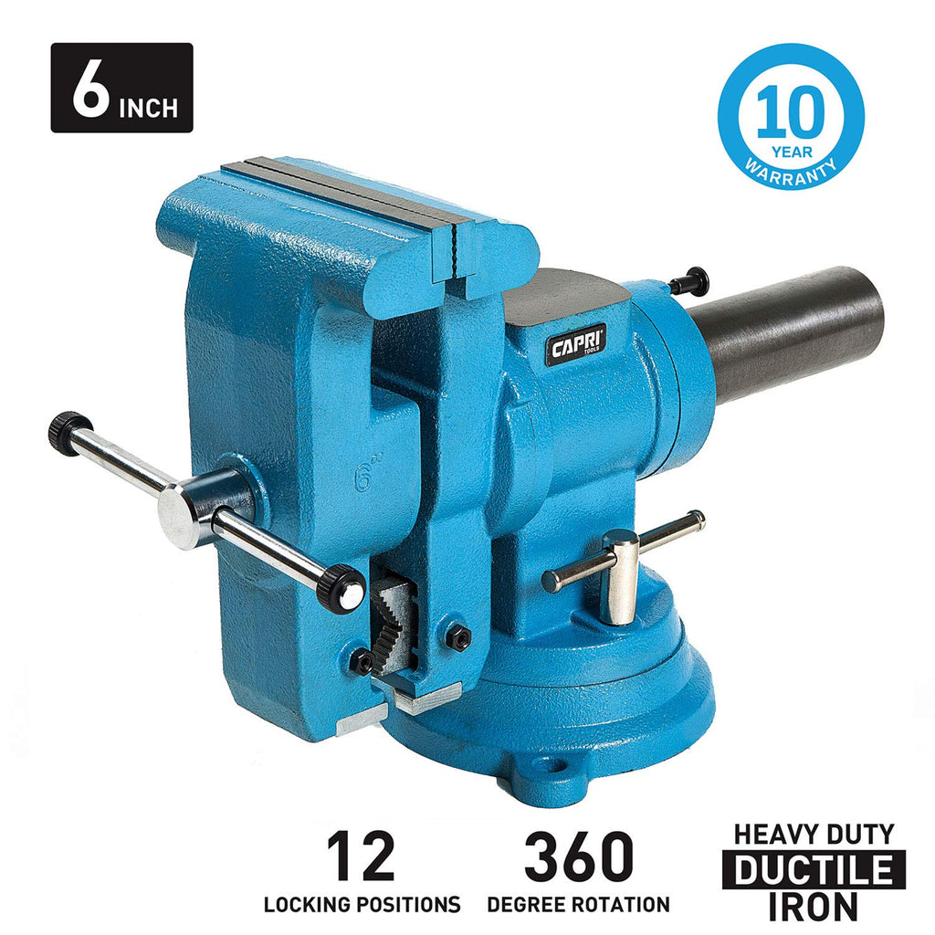Capri Tools 10519 Rotating Base and Head Bench Vise, 6"