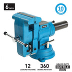 Capri Tools 10519 Rotating Base and Head Bench Vise, 6"