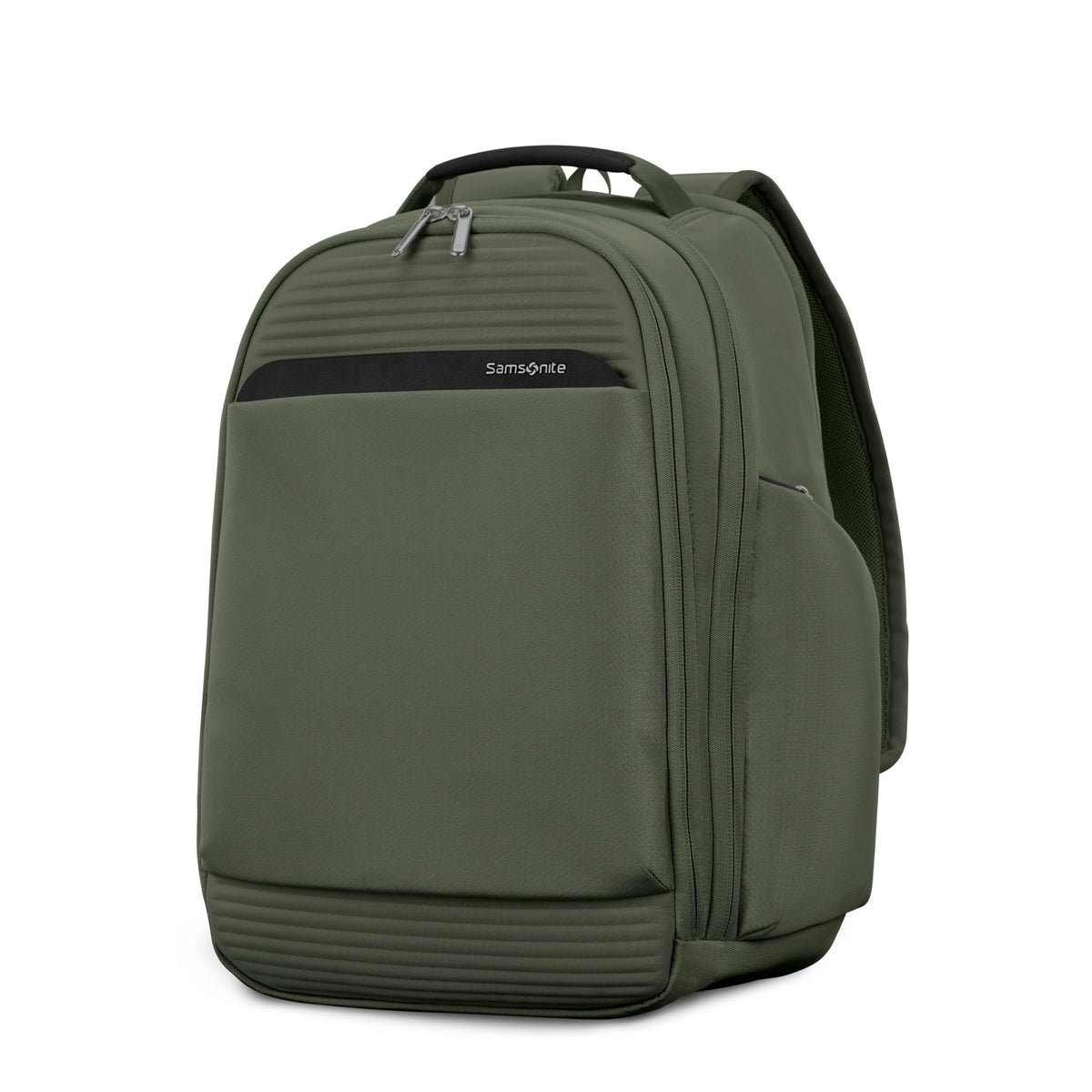 Samsonite Paralux Everyday Backpack - Laptop & Tablet Backpack with 5 Compartments, Removable TecKit™ Pouch, Microsuede Trim, Water Bottle Pockets - Work, Commute & Travel Bag - Olive