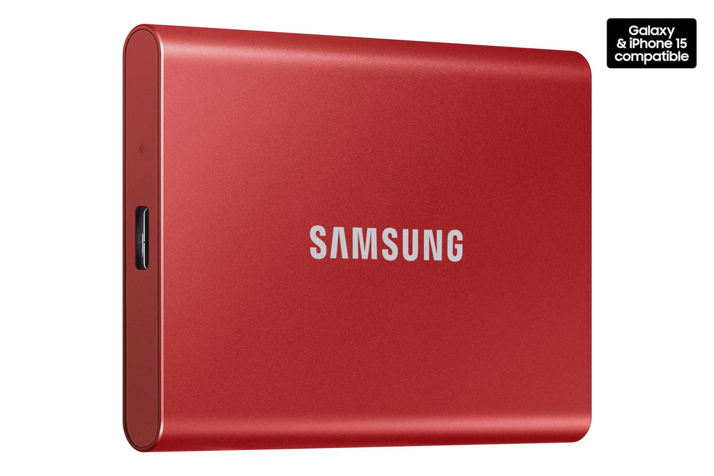 SAMSUNG T7 Portable SSD, 2TB External Solid State Drive, Speeds Up to 1,050MB/s, USB 3.2 Gen 2, Reliable Storage for Gaming, Students, Professionals, MU-PC2T0R/AM, Red