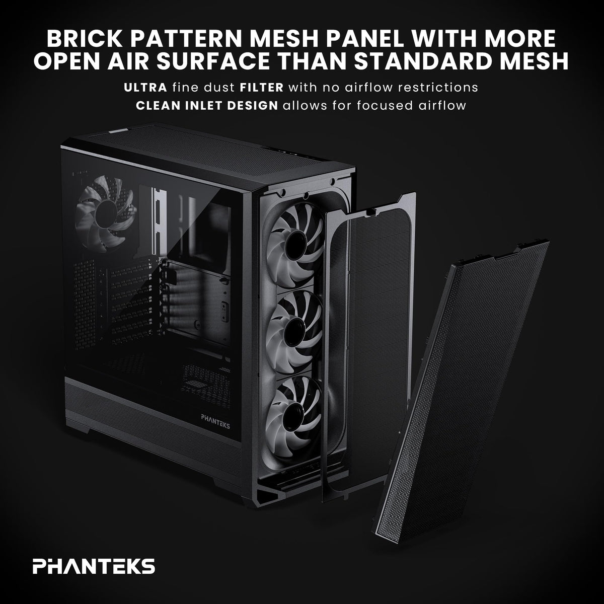 PHANTEKS Eclipse G400A Tempered Glass ATX MID-Tower Computer CASE - Black