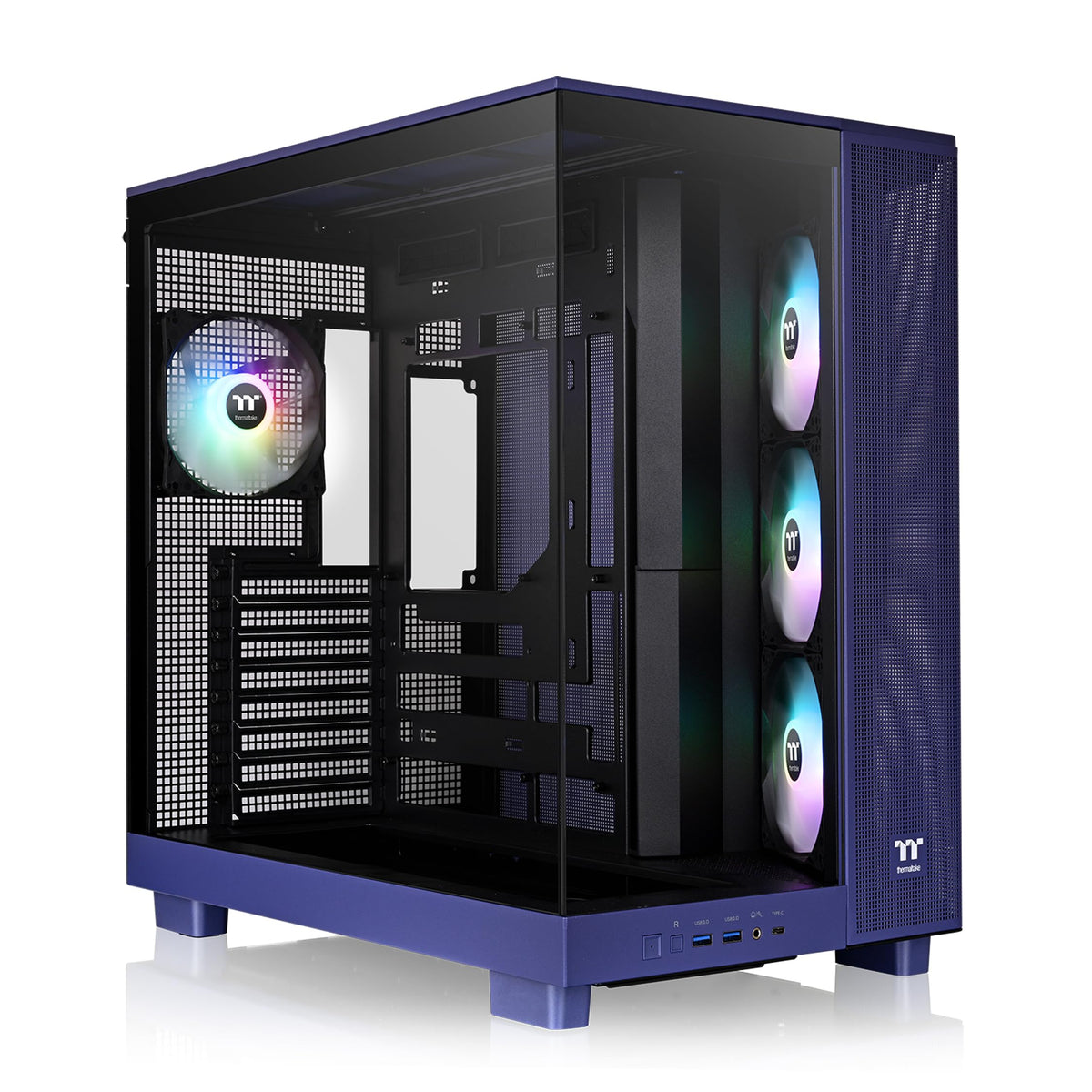 Thermaltake View 380 XL TG ARGB; 4x120mm ARGB Lite Fans Included; 360mm Radiator Support; 420mm GPU Clearance; Hidden Connector Support; Dual Chamber; Flaming Orange; CA-11E-00MRWN-00