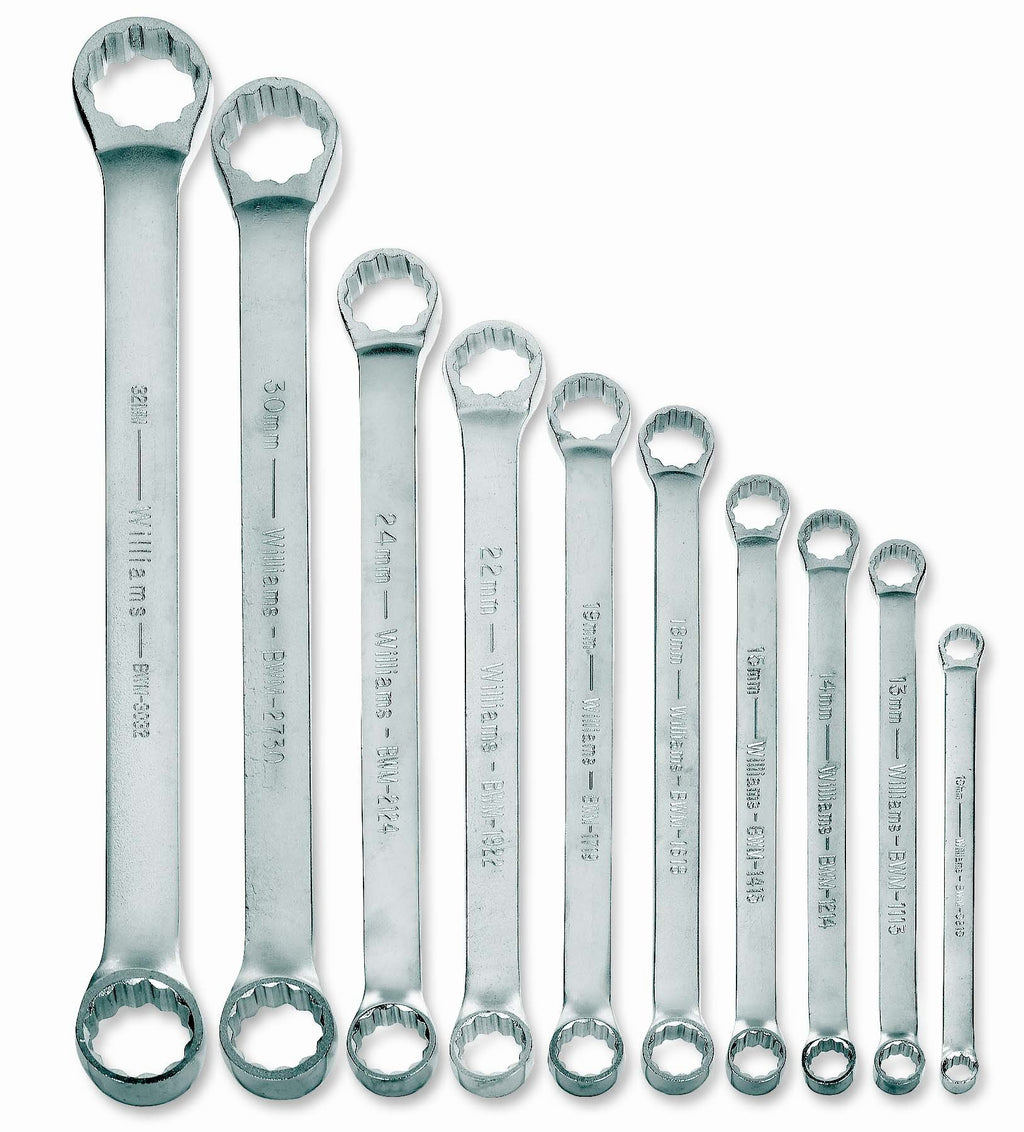 Williams WS-7707 7-Piece Double Head 10-Degree Offset Box End Wrench Set