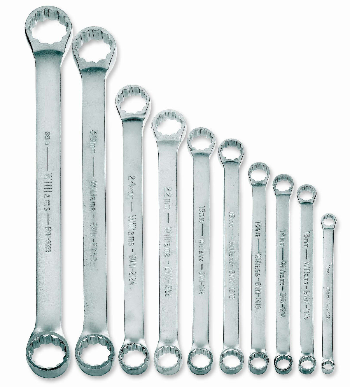 Williams WS-7707 7-Piece Double Head 10-Degree Offset Box End Wrench Set