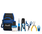 Jonard Tools TK-145 Network RJ45 Belt Pouch Tool Kit - 12-Pocket Tool Pouch, 6-in-1 Screwdriver, Scissors, Pliers, Crimper & Cable Stripper, RJ45 Pass-Through Connectors