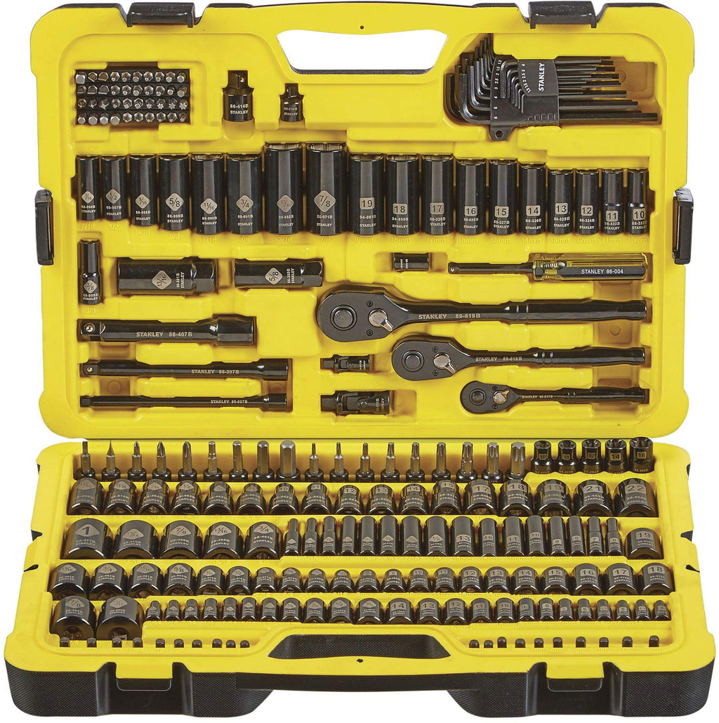 STANLEY Professional Grade Black Chrome New Mechanics Tool Set (Socket Set-229 Pieces)