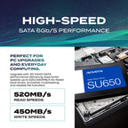 ADATA Ultimate SU650 Solid State Drive, 2TB, 2.5"