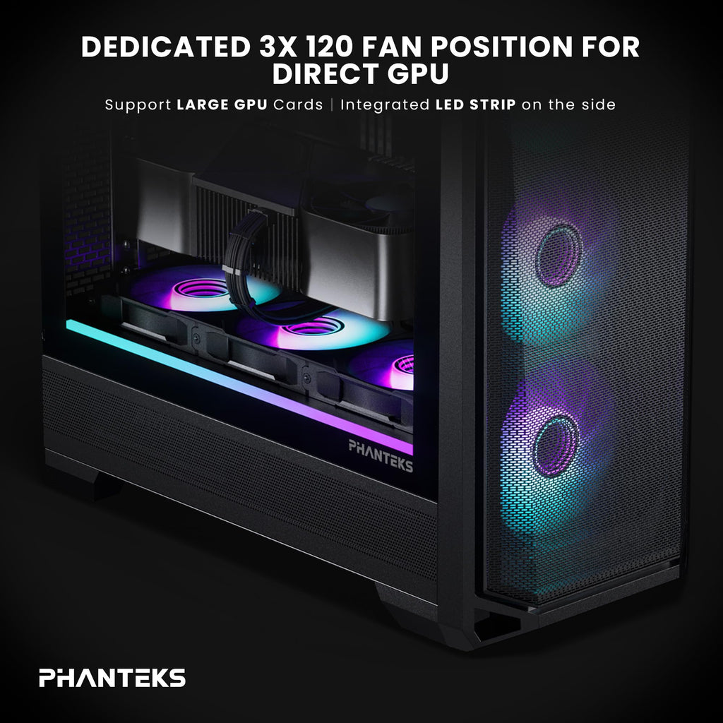 PHANTEKS Eclipse G400A Tempered Glass ATX MID-Tower Computer CASE - Black