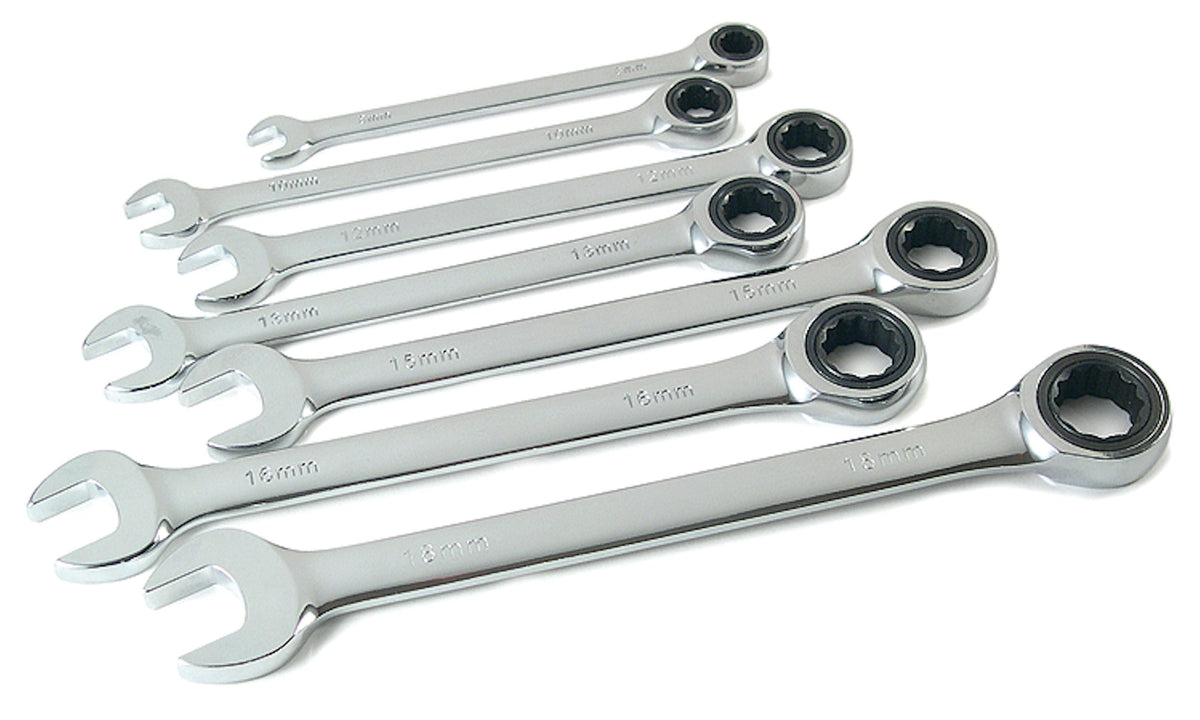 Titan 17366 13-Piece 12 Point 72 Tooth SAE Flex Head Ratcheting Combination Wrench Set