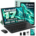 Android 17 Tablet with Keyboard, Gemini AI/SI, 8000mAh, Metal Green