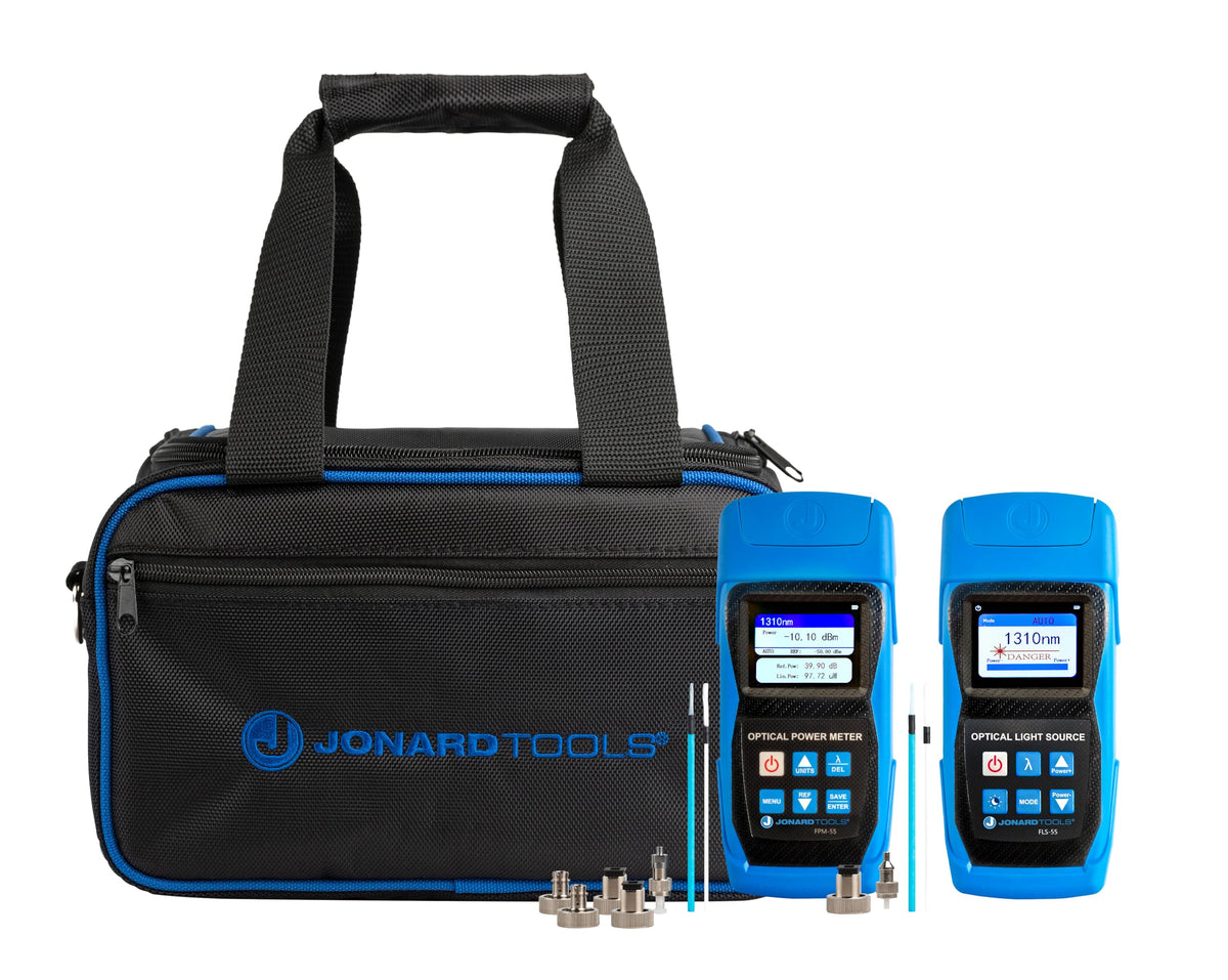 Jonard Tools FPM-55 High Precision Fiber Optic Power Meter with Data Storage (-50 to +26 dBm) and FC/SC/LC Adapters