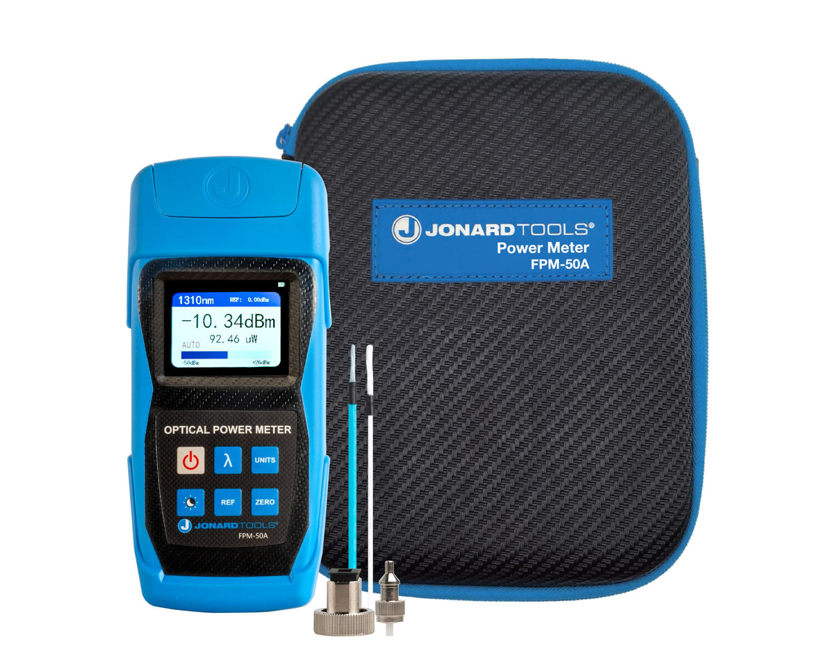 Jonard Tools FPM-55 High Precision Fiber Optic Power Meter with Data Storage (-50 to +26 dBm) and FC/SC/LC Adapters