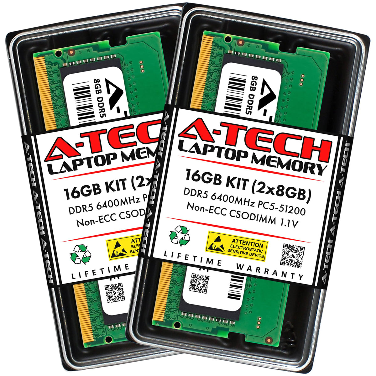A-Tech 8GB DDR5 6400MHz PC5-51200 (PC5-6400B) CL52 CSODIMM Non-ECC RAM Memory Upgrade Module for Laptop, Notebook Computers
