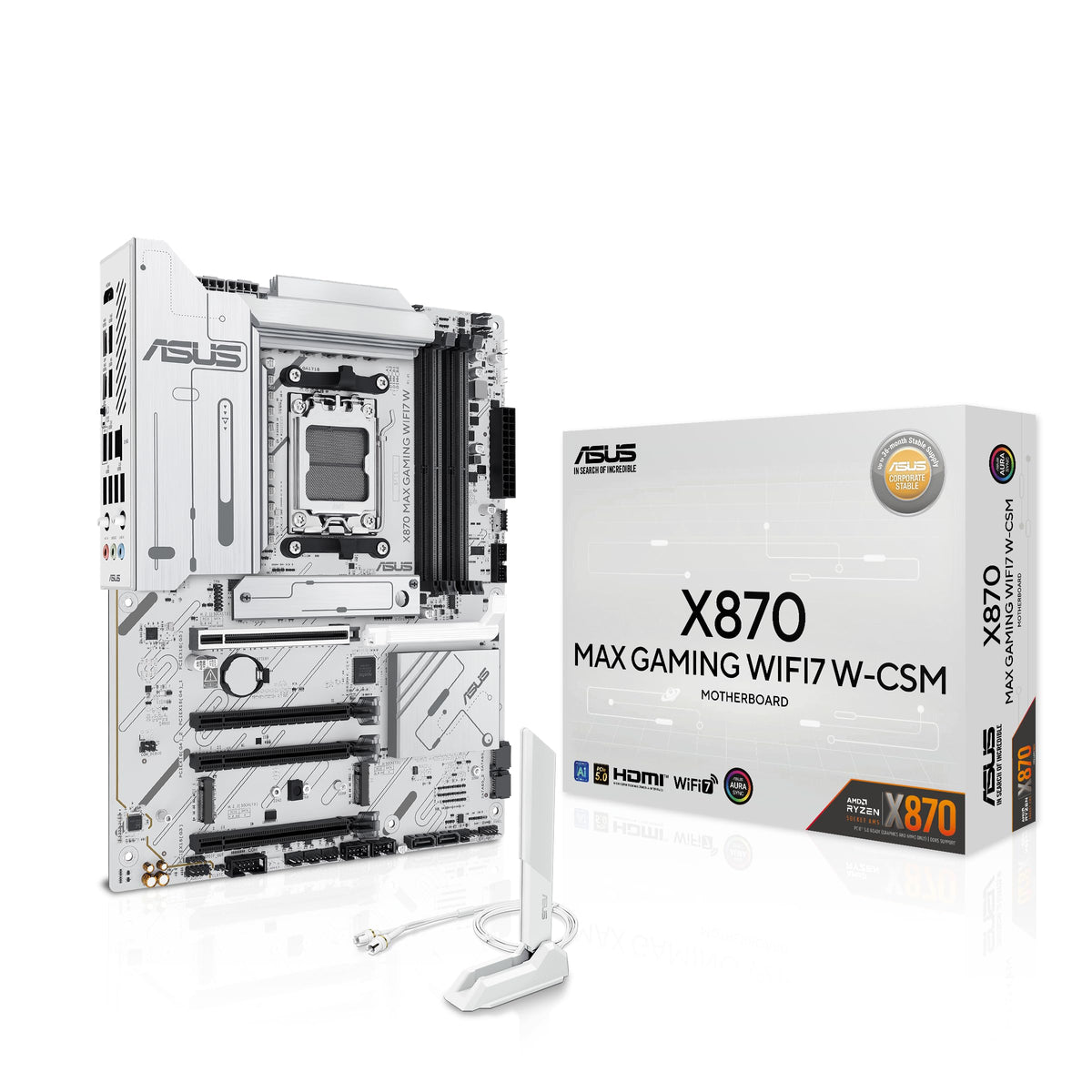 ASUS TUF Gaming X870-PLUS WiFi AMD AM5 X870 ATX Motherboard, 16+2+1, 80A SPS Power Stages, DDR5, PCIe 5.0 Ready, Four M.2 Slots, Wi-Fi 7, 2.5Gb LAN, HDMI, USB4® 40Gbps, SATA 6 Gbps, USB 20Gbps Type-C
