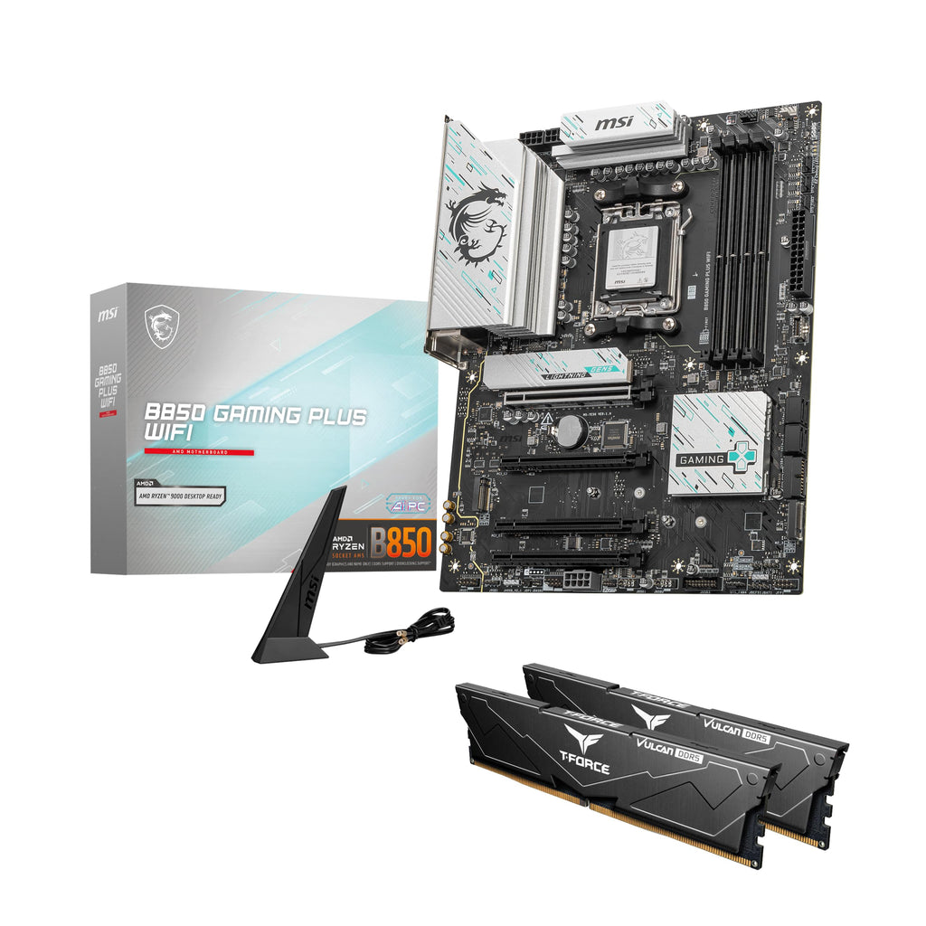 MSI PRO B850M-P WIFI Motherboard,ATX-Supports AMD Ryzen 9000-7000 Processors,AM5-DDR5 Memory Boost (8200+ MT/s OC),PCIe 5.0 x16&4.0x16,M.2 Gen5,Wi-Fi 7,5G LAN+HIGH-SPEED DDR5 RAM 16GB (1x 16GB) Bundle