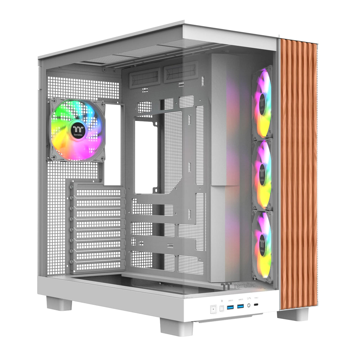 Thermaltake View 380 XL TG ARGB; 4x120mm ARGB Lite Fans Included; 360mm Radiator Support; 420mm GPU Clearance; Hidden Connector Support; Dual Chamber; Flaming Orange; CA-11E-00MRWN-00