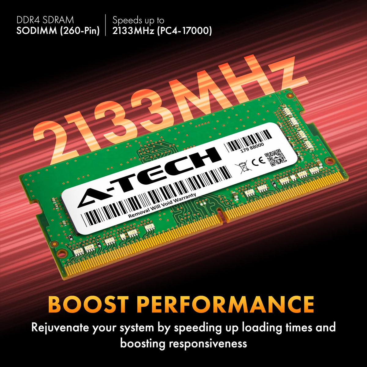 A-Tech 32GB (4x8GB) DDR4 2133 MHz SODIMM PC4-17000 (PC4-2133P) CL15 Non-ECC Laptop RAM Memory Modules