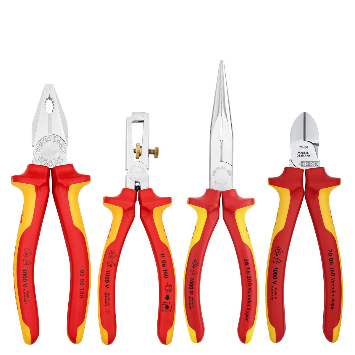 KNIPEX 00 20 15 4-Piece 1,000V Insulated Tool Set