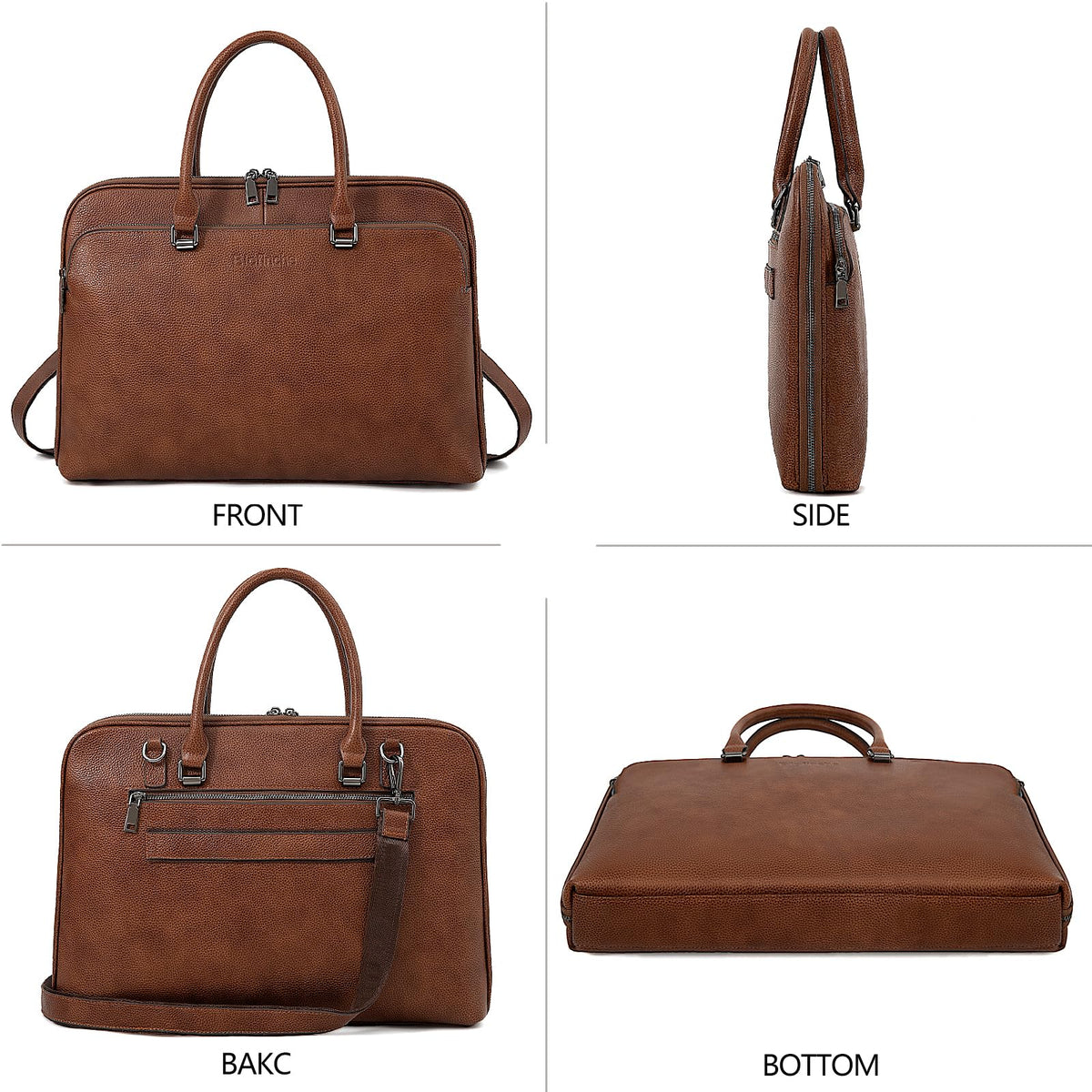 Blofinche Laptop Messenger shoulder bag: Genuine Leather work Briefcase 13.3 15.6 inch designer Satchel handbag