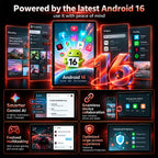 Android Tablet, 2026 Android 16 Tablet with Keyboard, 26GB+256GB, Gemini AI