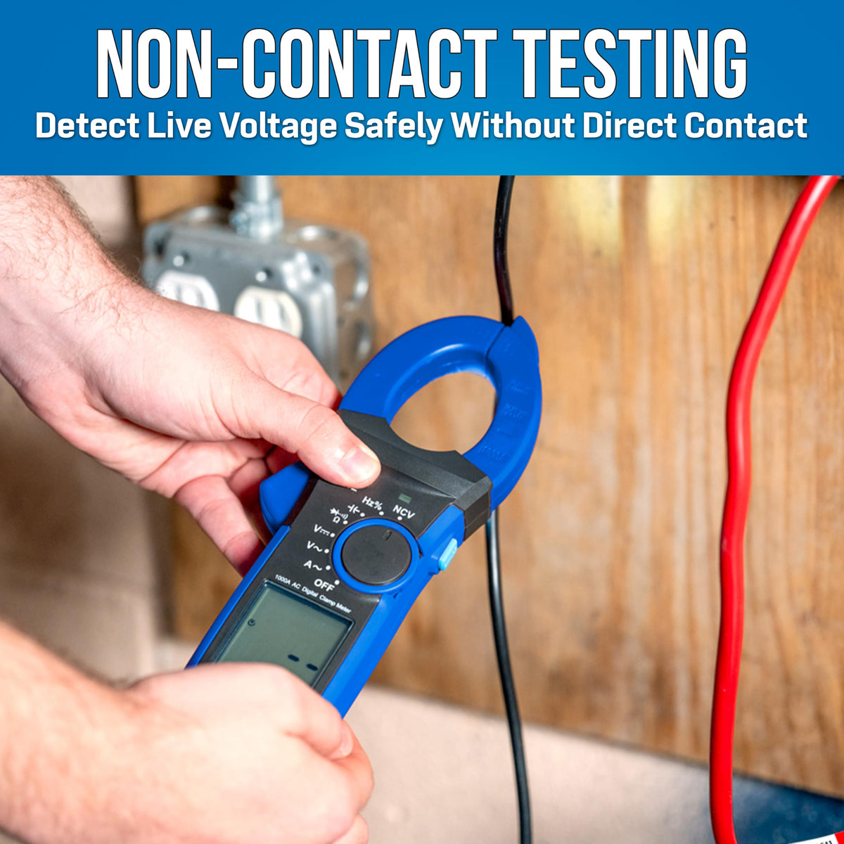 Jonard Tools ACM-1000 Digital Clamp Meter, 1000V/1000A TRMS Multimeter with 42mm Clamp, Non-Contact Voltage Tester, Measures AC/DC Voltage, Current, Continuity, Frequency, Capacitance