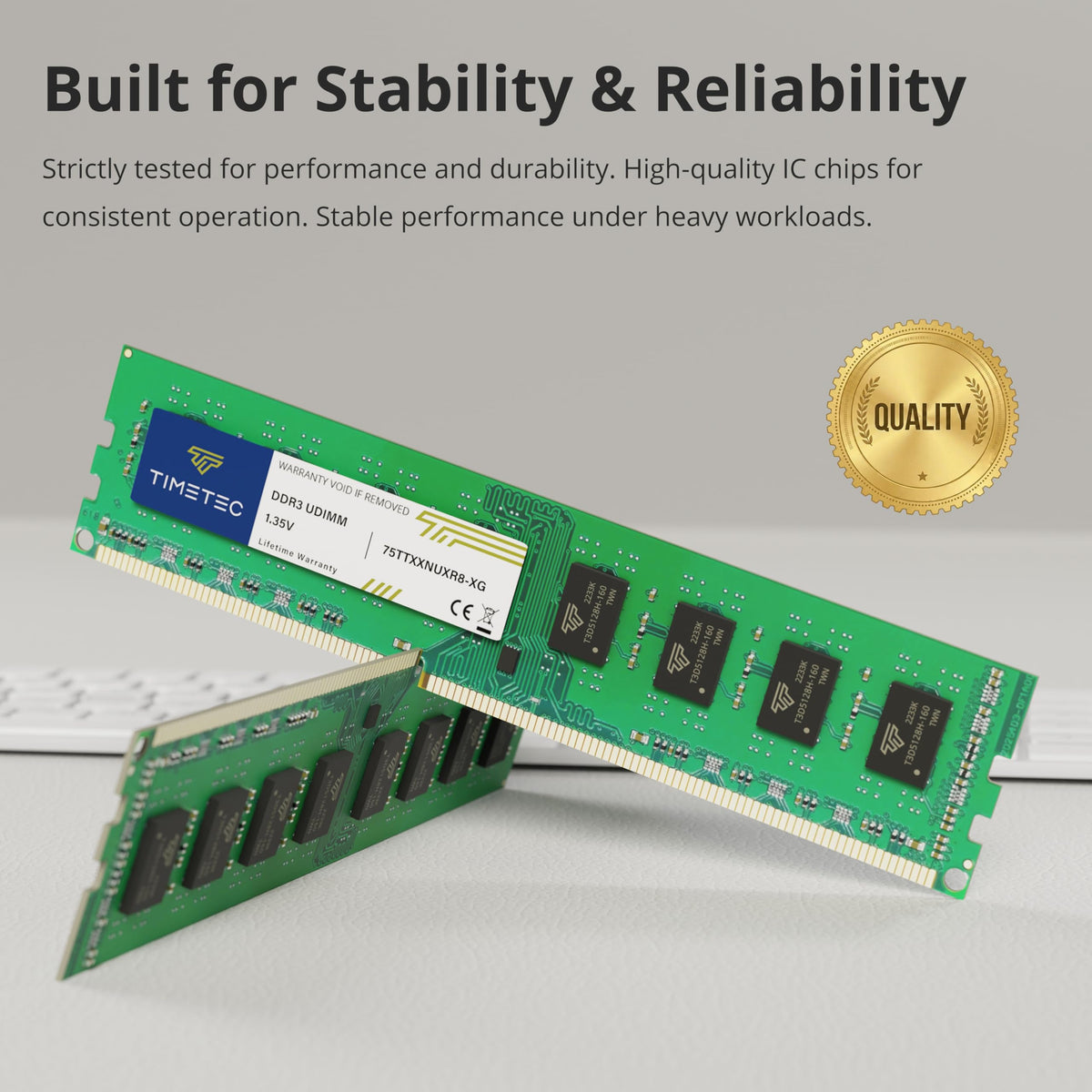 Timetec 80GB KIT(10x8GB) DDR3 1600MHz (DDR3-1600) PC3-12800 (PC3-12800U) Non-ECC Unbuffered 1.5V CL11 2Rx8 Dual Rank 240 Pin UDIMM Desktop PC Computer Memory RAM(SDRAM) Module Upgrade