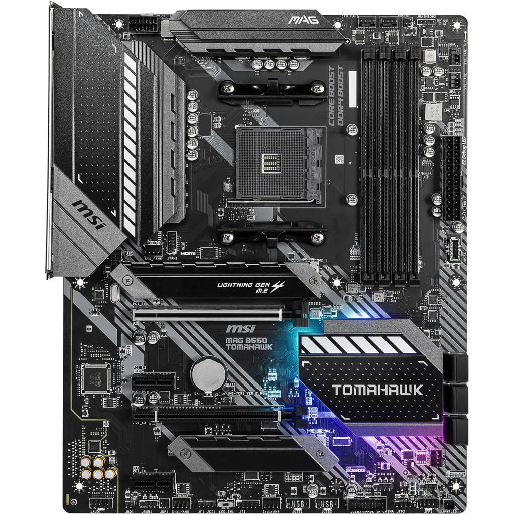 MSI MAG B550 Tomahawk Gaming Motherboard (AMD Ryzen 5000 Series, AM4, DDR4, PCIe 4.0, SATA 6Gb/s, M.2, USB 3.2 Gen 2, HDMI/DP, 2.5Gbps LAN, ATX)