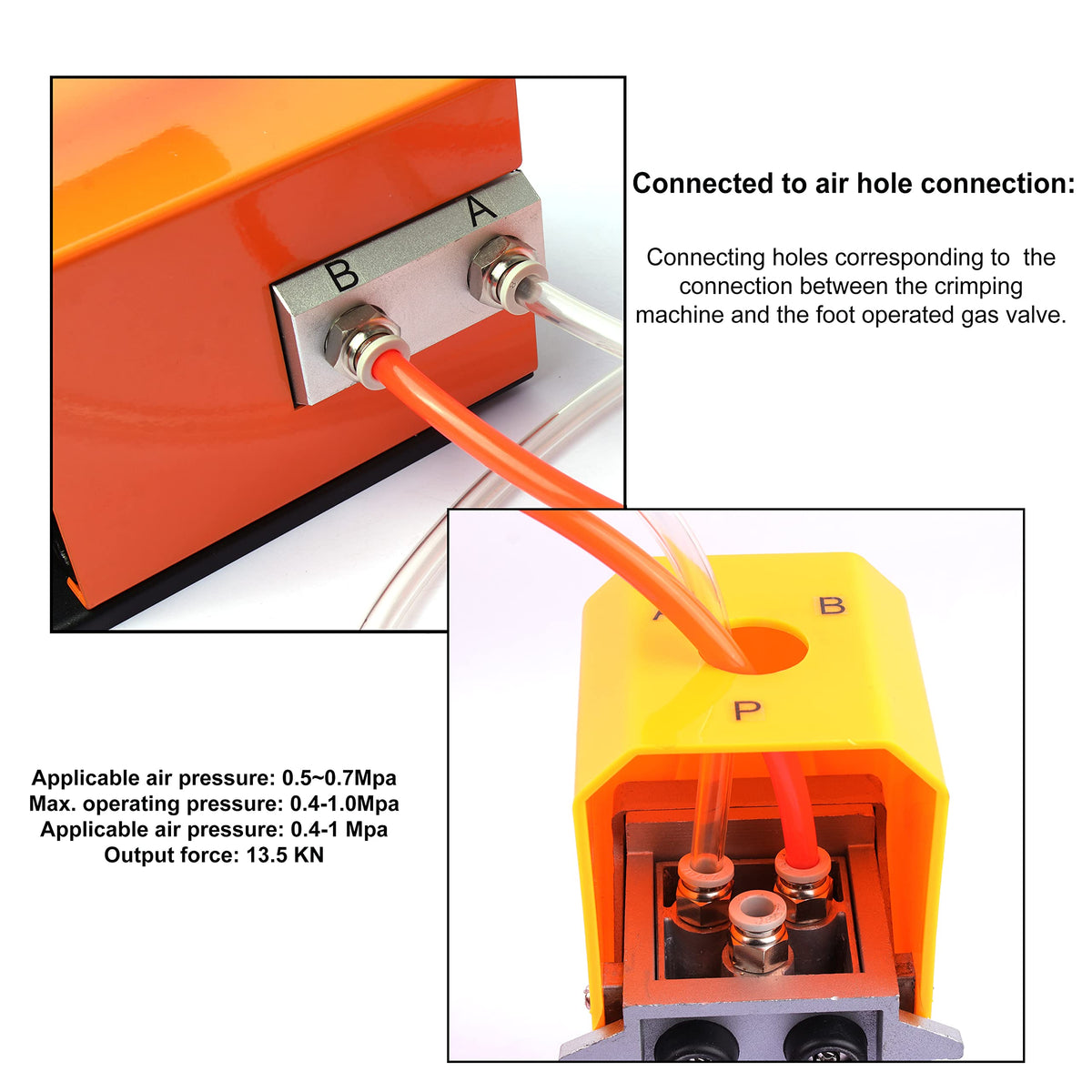 Pneumatic Crimping Tool Am-10,Air Powered Wire Terminal Pneumatic Crimper Plier Machine Crimping Up to 16mm² with 4 Optional Die Sets for Various Kinds of Terminals