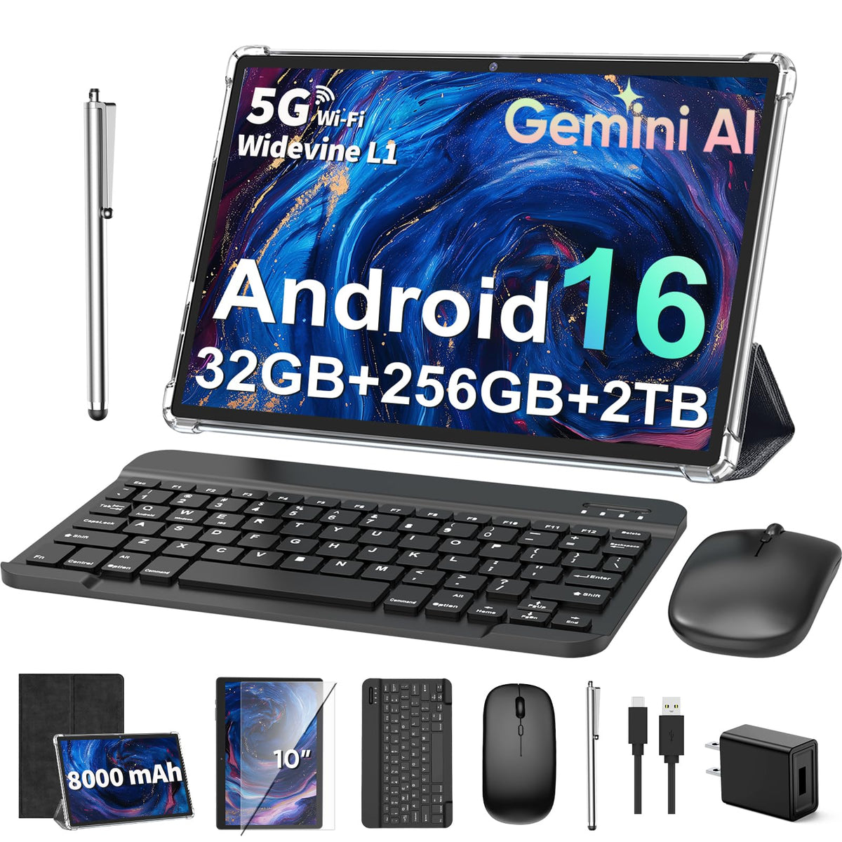 Android 16 Tablet 10 inch - Electronics Tablet with 32GB+256GB+2TB Expand
