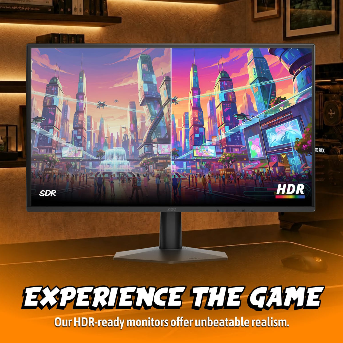 AOC 24 Inch Gaming Monitor FHD 180Hz Fast IPS 0.5ms HDR, 24G51F2