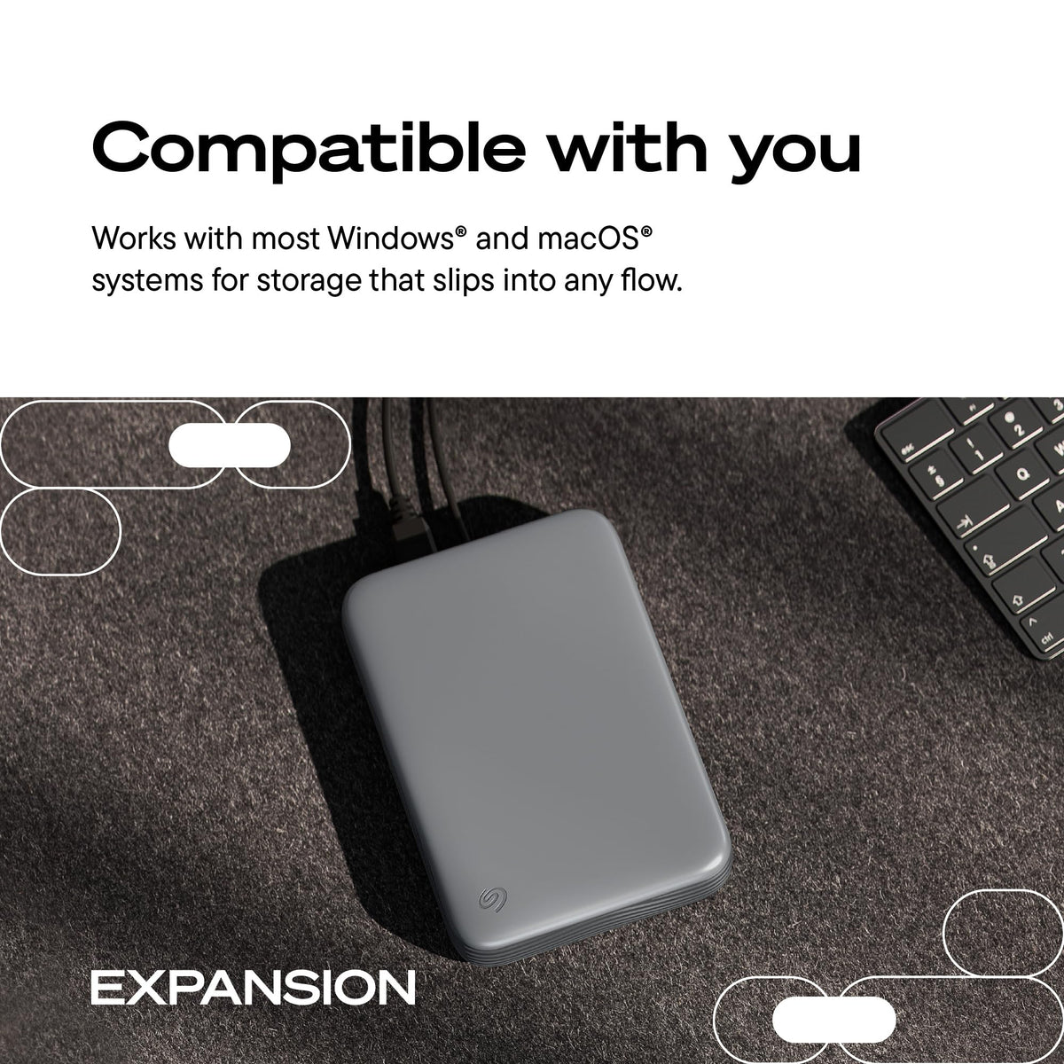 Seagate 8TB Expansion Desktop Hard Drive | MicroB to USB-C (STNP8000400)