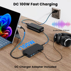 Surface Thunderbolt 4 Dock Triple Displays 4K HDMI*2+VGA, 12 in 1 Surface Pro Docking Station with 100W Power Adapter for MS Surface Pro 12/11/10/9/8/X/7+/7,Laptop 7/6/5/4/3,Laptop Go,Studio