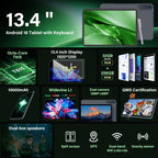 Android 16 Tablet with Keyboard - 13 inch Tablet with 32GB+256GB+2TB Expand