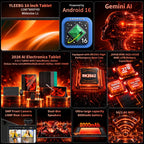 Android Tablet, 2026 Android 16 Tablet with Keyboard, 26GB+256GB, Gemini AI