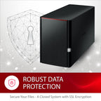 BUFFALO LinkStation SoHo 220 2-Bay Personal Cloud Office NAS 4TB (2x2TB) with Hard Drives Included