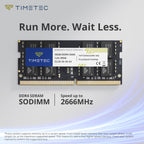 Timetec Elite 32GB KIT (2x16GB) DDR4 2666MHz (PC4-2666V) PC4-21300 SODIMM Laptop RAM – 260-Pin 1.2V CL19 Non-ECC Unbuffered Memory Module for Laptop, Notebook, Mini PC, All-in-One